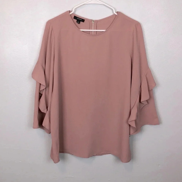 Alfani Ruffled-Sleeves Zip-Back Top Size Small - Picture 3 of 8